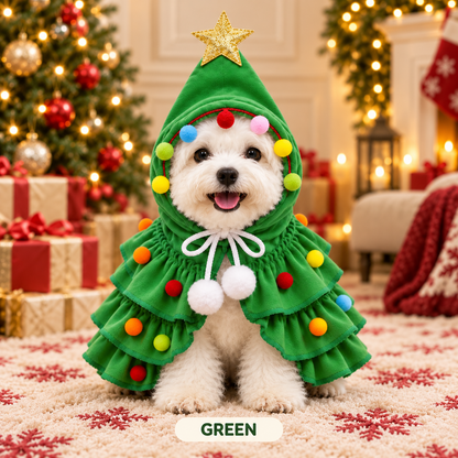 Christmas tree pet costume green