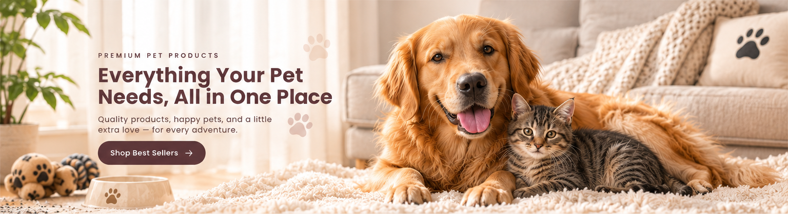 True North Paws homepage hero with dog and cat